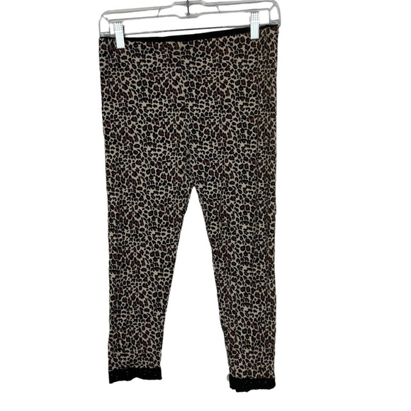 Veeko Tan Leopard Animal Print Crop Capri Leggings Free Size - Picture 1 of 9